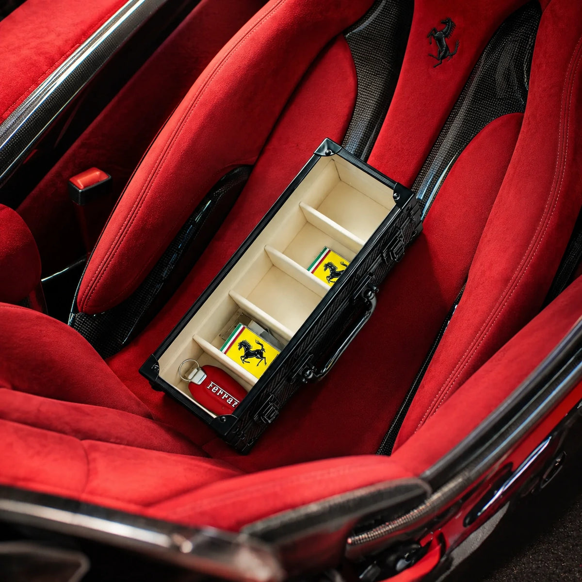 Carbon Fiber Key Box, Suede Lined · Eau Rouge