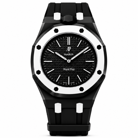 Rubber Strap & Case For AP x Swatch Royal Pop - Ocho Negro