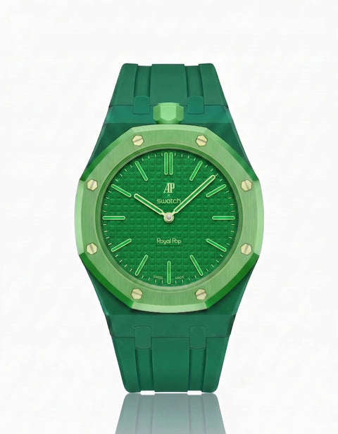 Rubber Strap & Case For AP x Swatch Royal Pop - Green Eight