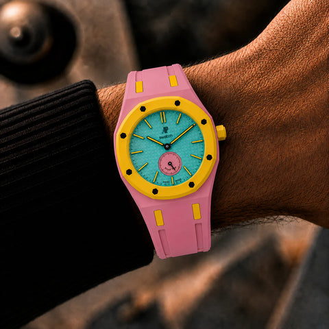 Rubber Strap & Case For AP x Swatch Royal Pop - Otg Roz