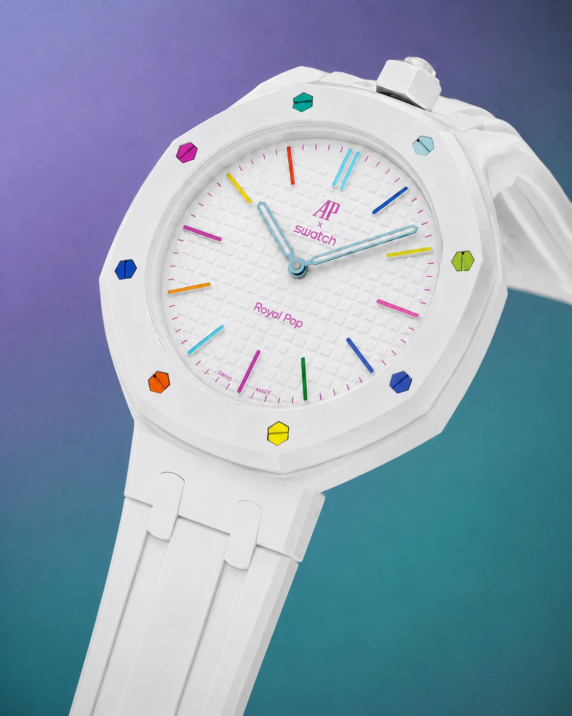 Rubber Strap & Case For AP x Swatch Royal Pop - Huit Blanc