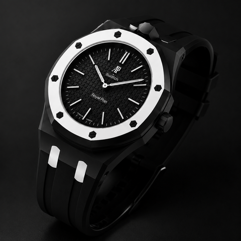 Rubber Strap & Case For AP x Swatch Royal Pop - Ocho Negro