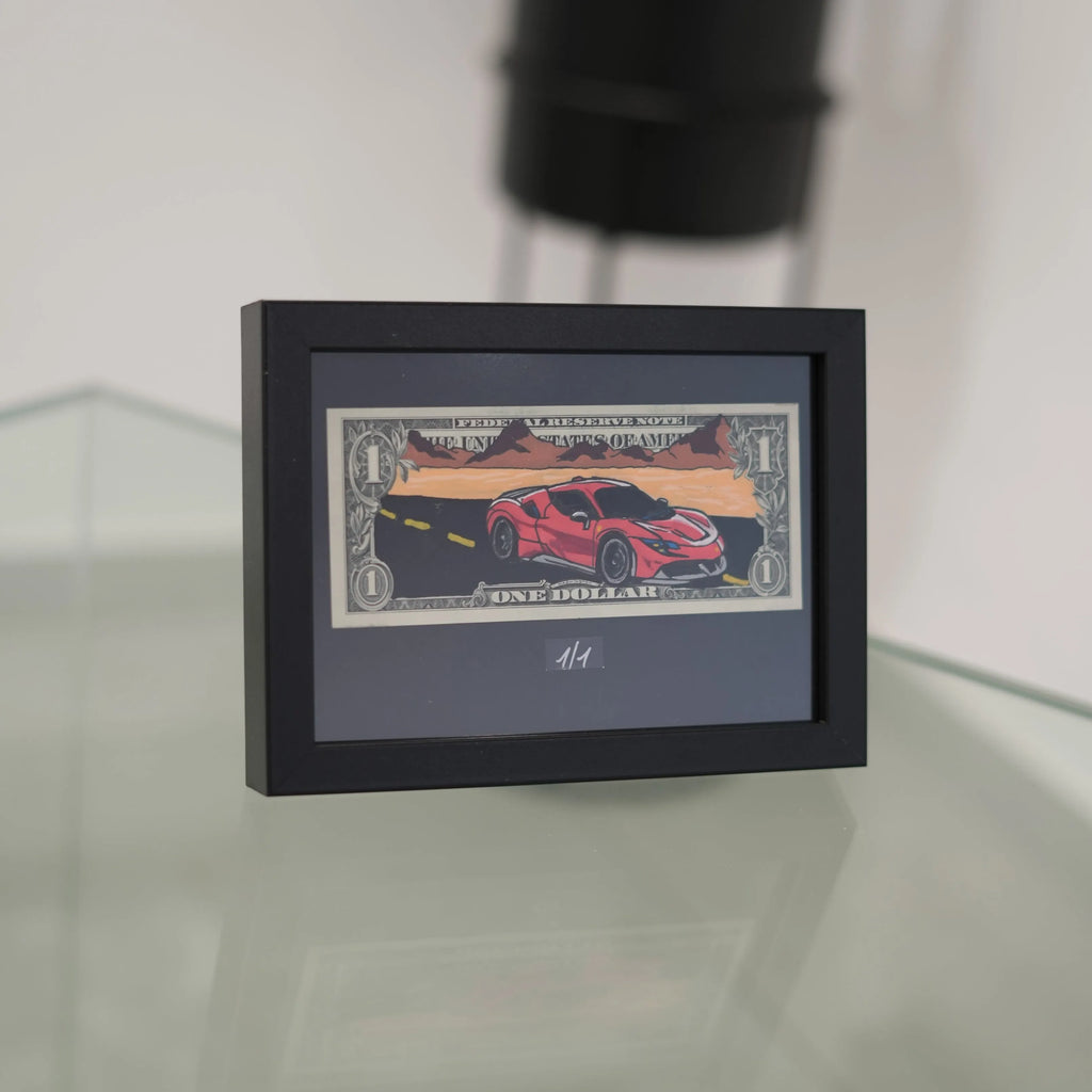 Limited Edition "Ferrari SF-90 " Dollar Bill Frame