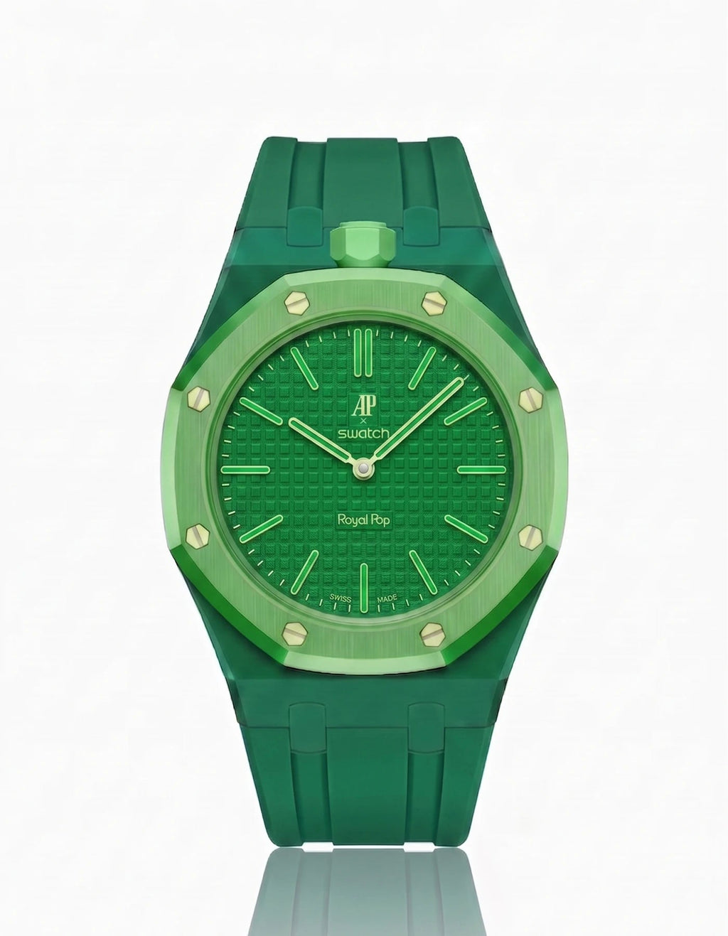 Rubber Strap & Case For AP x Swatch Royal Pop - Green Eight