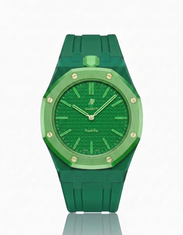 Rubber Strap & Case For AP x Swatch Royal Pop - Green Eight