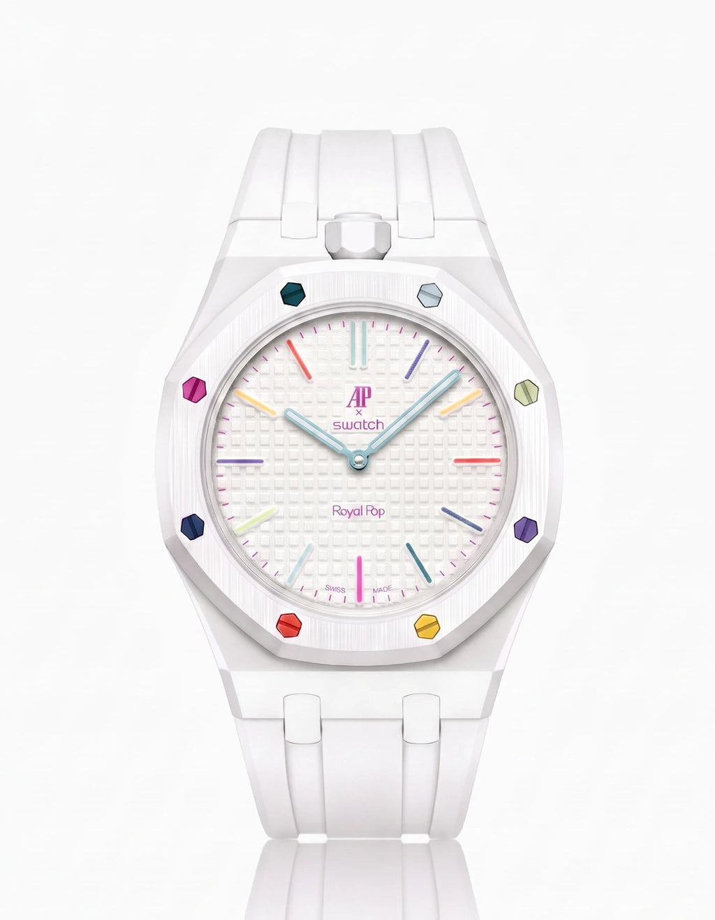Rubber Strap & Case For AP x Swatch Royal Pop - Huit Blanc