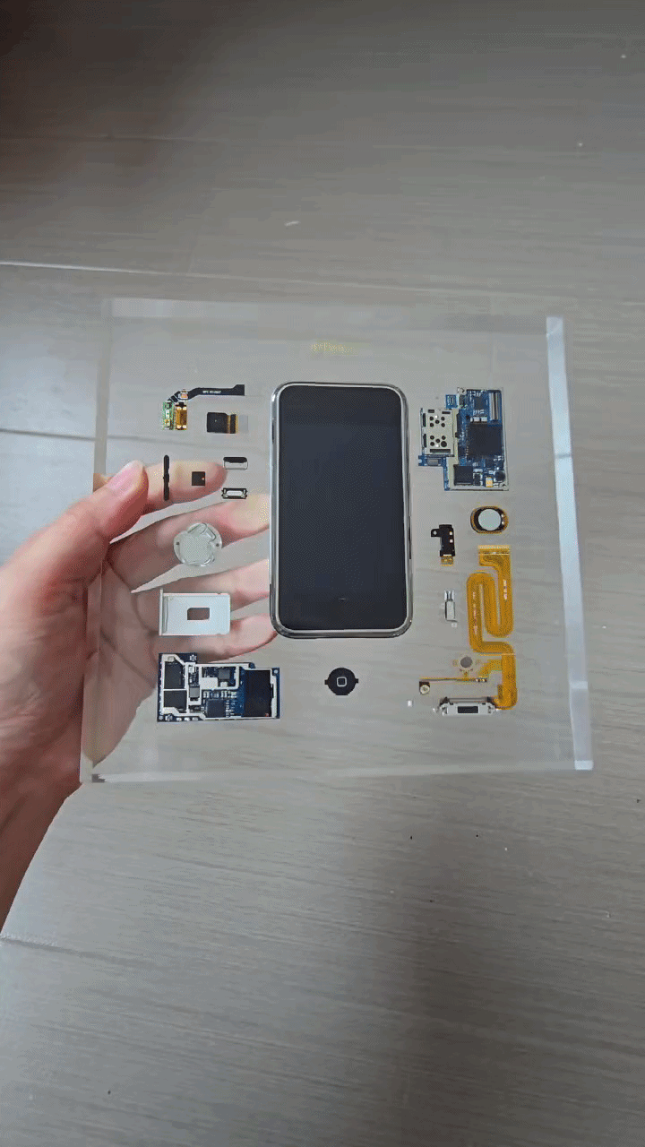 The first iPhone, set in resin.