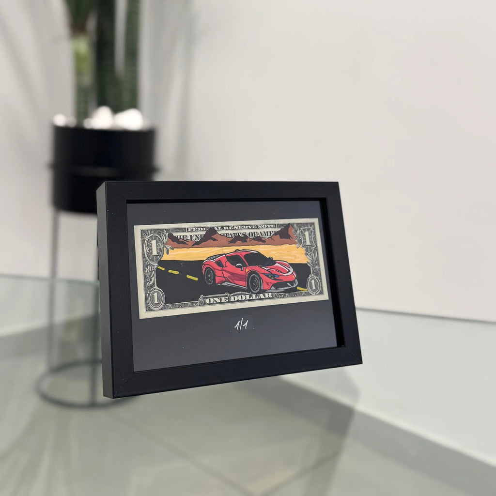 Limited Edition "Ferrari SF-90 " Dollar Bill Frame