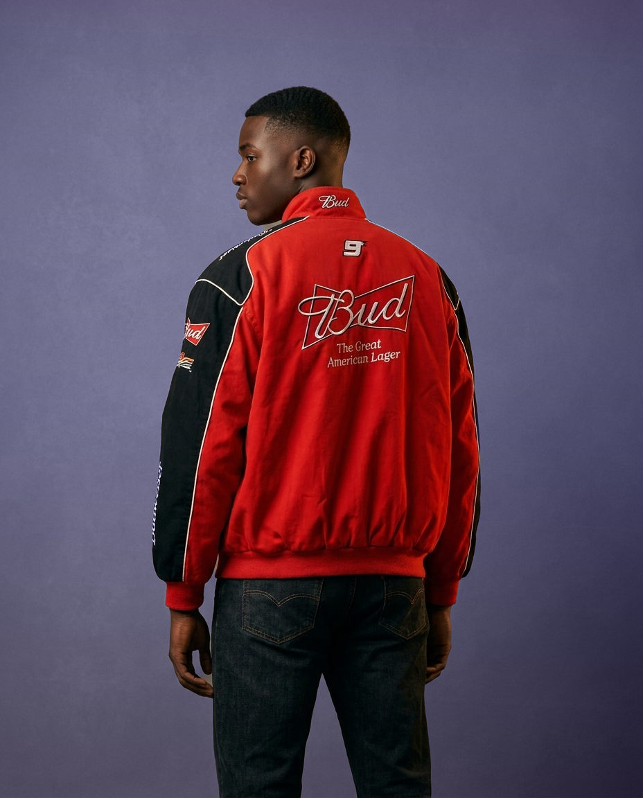 Bdwiser Red Vintage Racing Jacket
