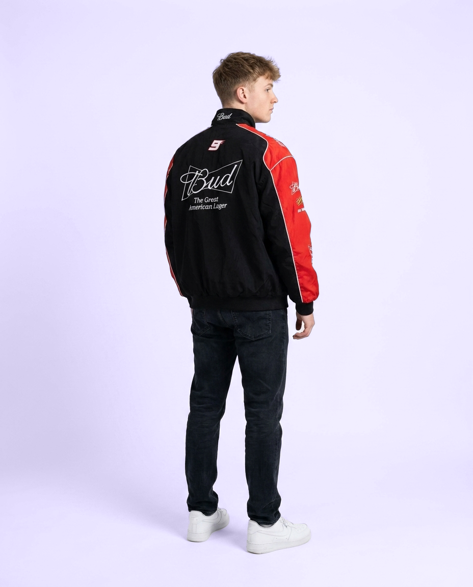 Bdwiser Black Vintage Racing Jacket