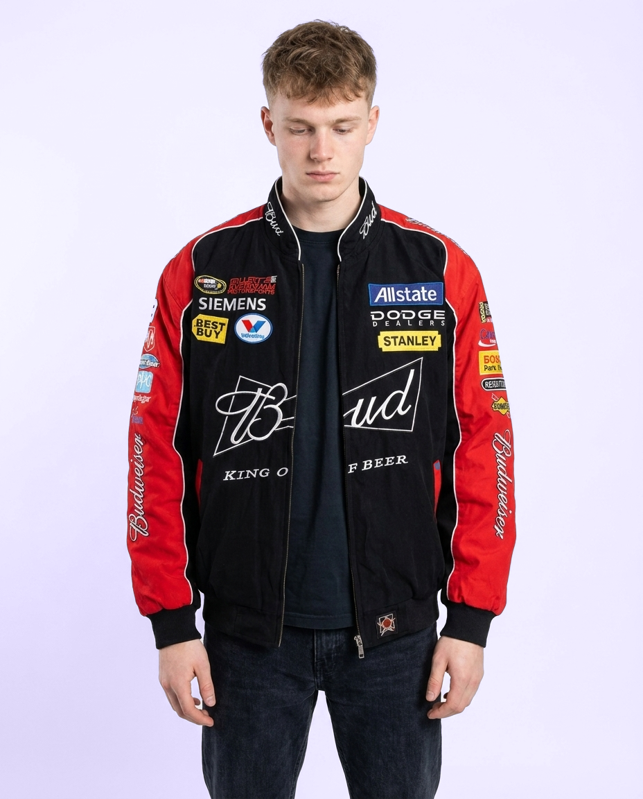 Bdwiser Black Vintage Racing Jacket
