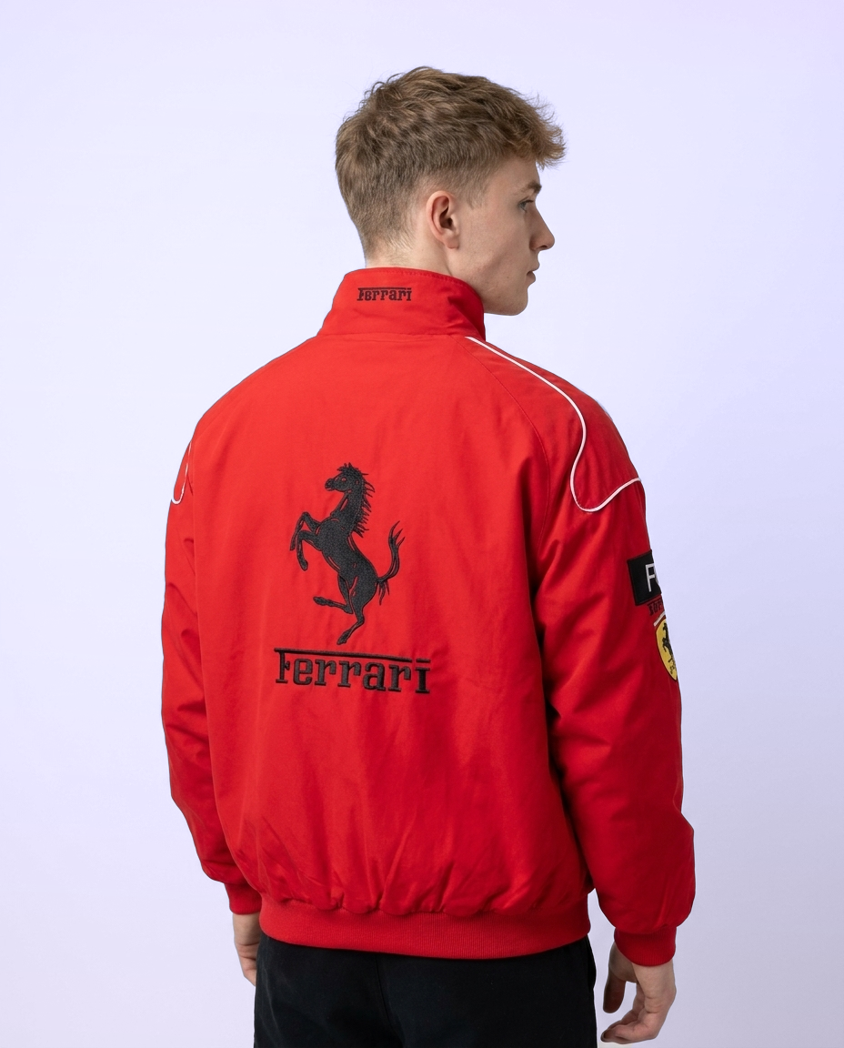 Vintage Scuderia Red-White Frrari Jacket